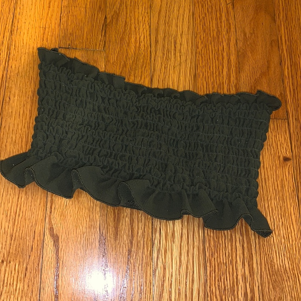 Dark, olive green bandeau top